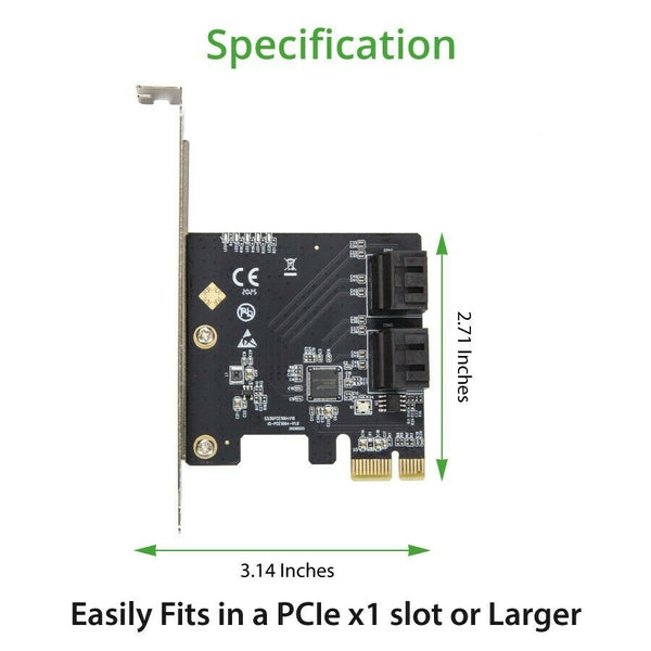 4 Port SATA III PCI-e PCIe 3 Expansion Card Non Raid 6 Gbps Low Profile Bracket