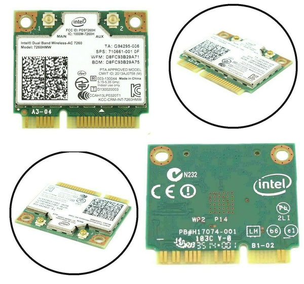 DualBand Wireless WIFI AC 7260 7260HMW Mini PCI-E Bluetooth 4.0 Intel Card Board