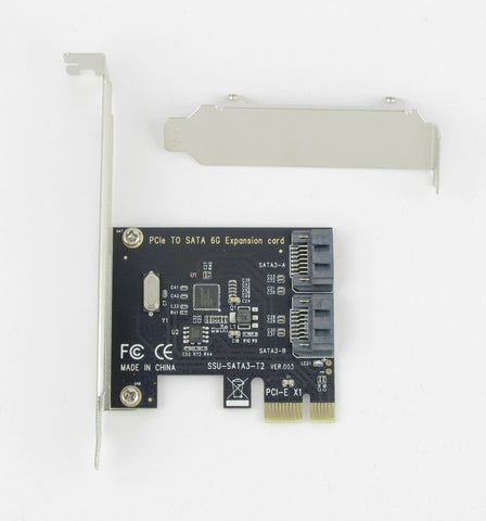 PCIE PCI-E PCI Express to SATA 3.0 Internal 6 Gbps 2 Port Expansion Card Adapter