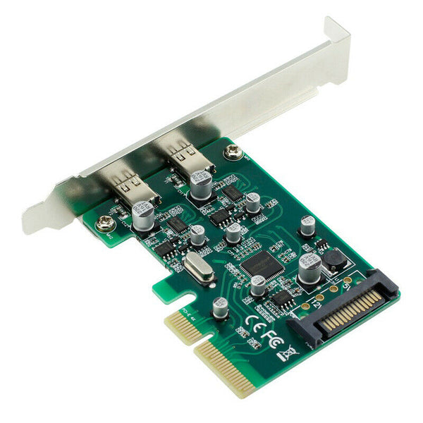 Desktop PCI-E 4x Express to USB 3.1 USB-C Type C Dual Port Add on Card Adapter