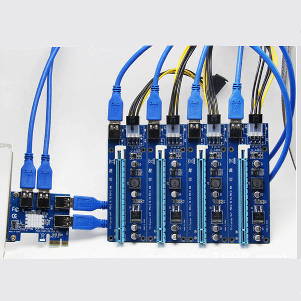4 Ports Board PCI-E PCI Express 1x to 4 USB 3.0 GT Expansion Riser Card Adapter