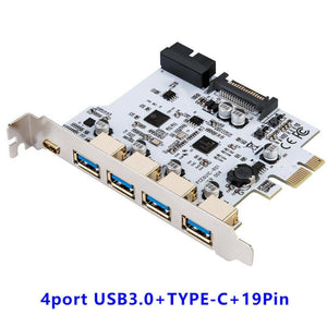 PCI-E Type C High Speed PCI Express to USB 3.0 3.1 2.0 Adapter Expansion Card