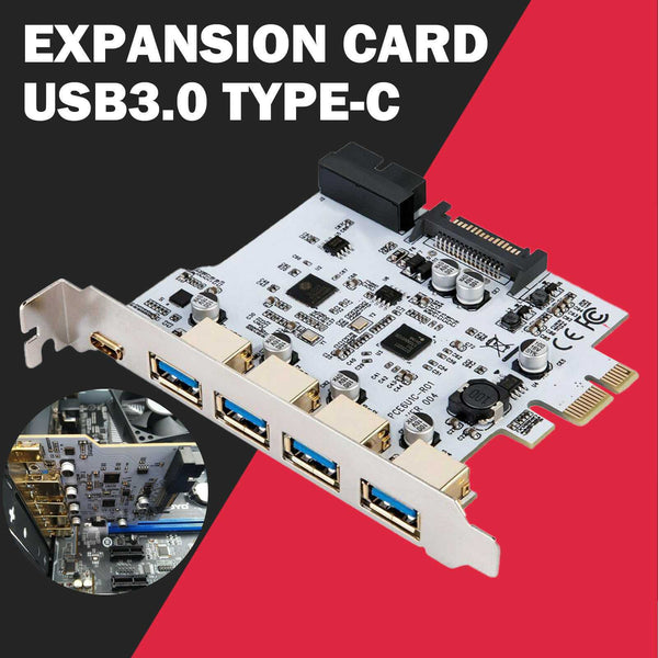 PCI-E Type C High Speed PCI Express to USB 3.0 3.1 2.0 Adapter Expansion Card
