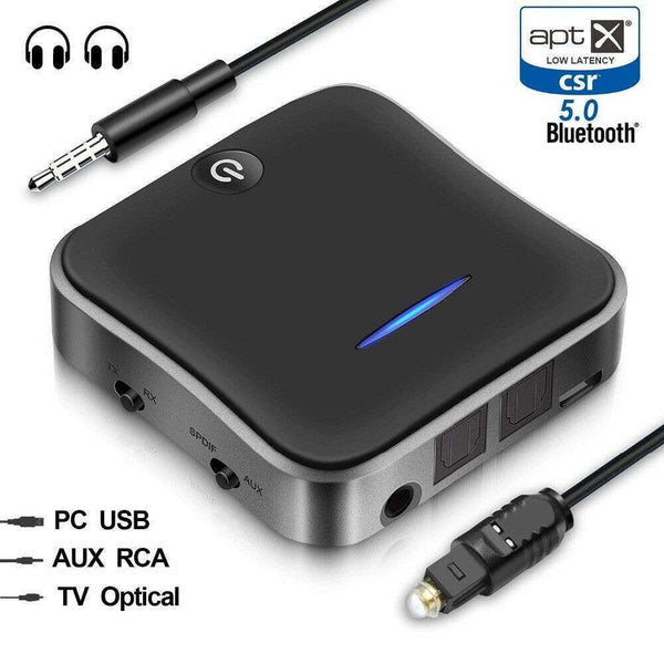 Bluetooth 5.0 Transmitter Receiver Audio Optical Wireless Adapter aptX HD TV PC