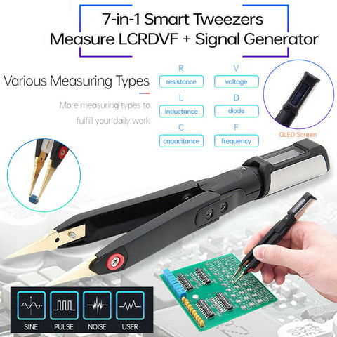 Digital Smart Tweezers LCR Meter Frequency Signal Generator Debugging Repair Tool