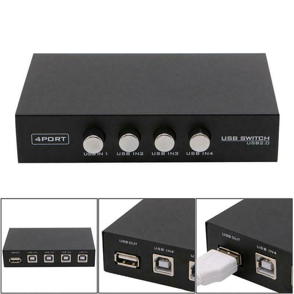 Scanner Printer 4 Ports USB Sharing Device Switch Selector Switcher Splitter Box