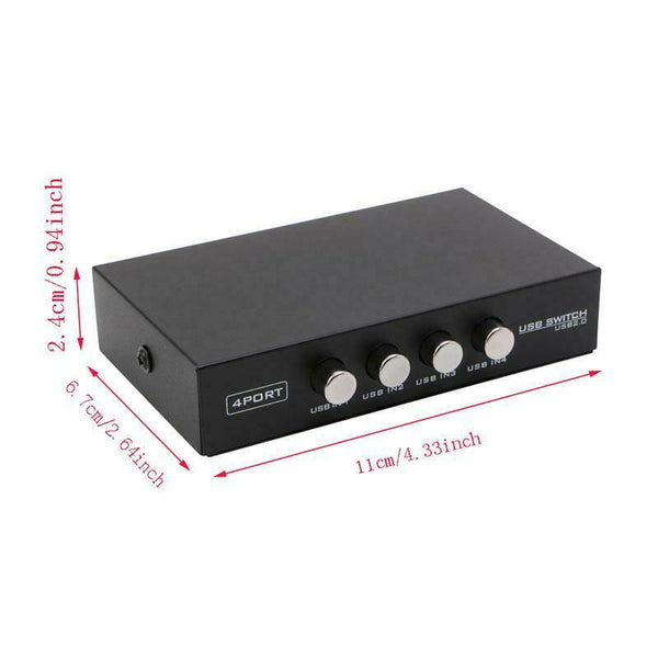 Scanner Printer 4 Ports USB Sharing Device Switch Selector Switcher Splitter Box