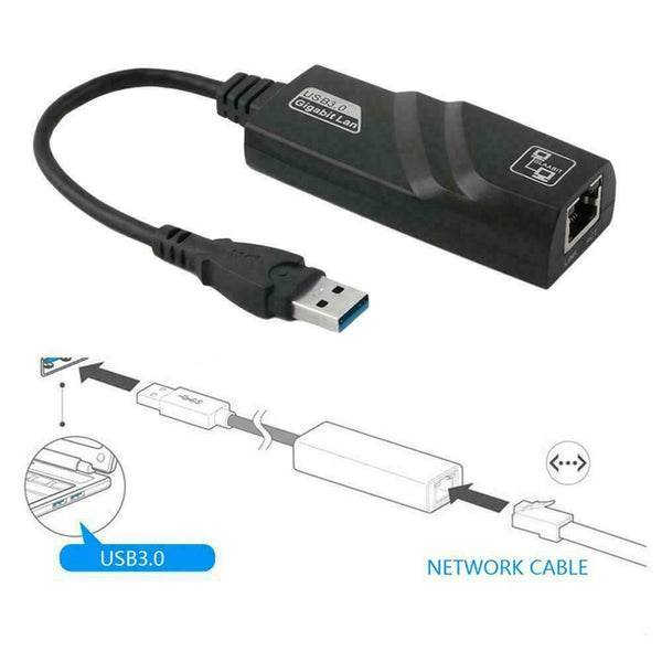 USB 3.0 to 10 100 1000 Mbps Gigabit RJ45 FAST Network Ethernet LAN For X1G4 PC Adapter