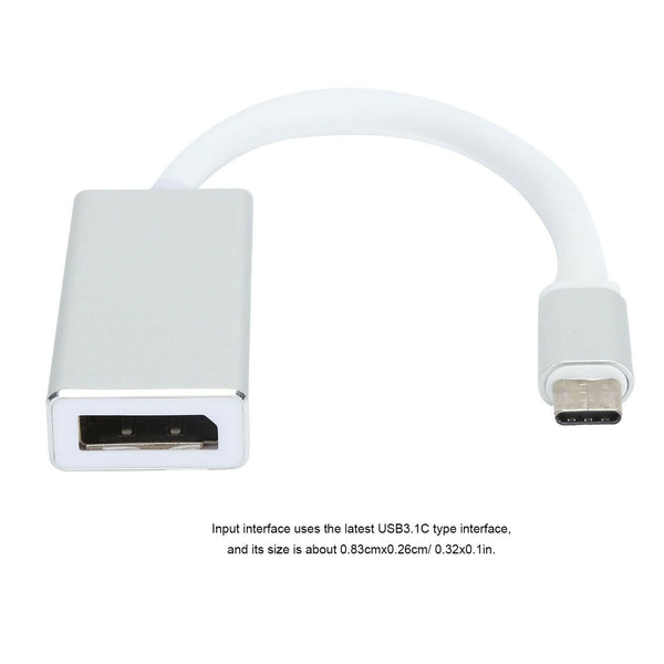 Type C To DP Hub Adapter Display Port Converter USB 3.1 10 GBps For Macbook Air 12"