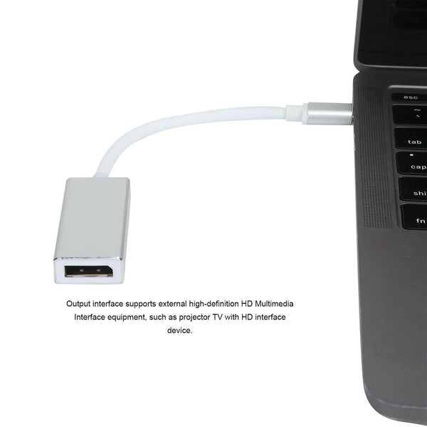 Type C To DP Hub Adapter Display Port Converter USB 3.1 10 GBps For Macbook Air 12"