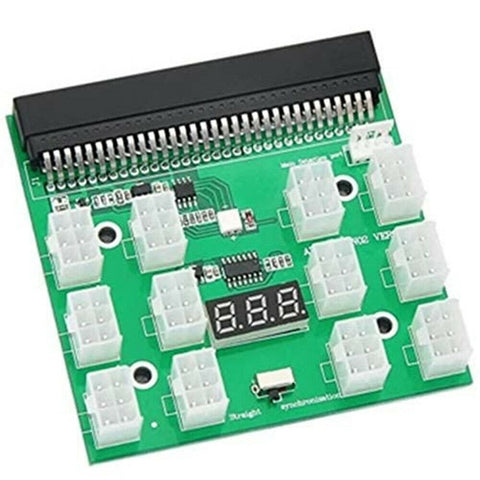 12X 6 Pin Power Supply Adapter HP Mining Server GPU LED 12V Breakout Board Converter