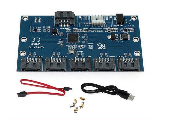 5 Ports SATA 3.0 III 6G Port Multiplier Board JMB585 CHIPSET with cable