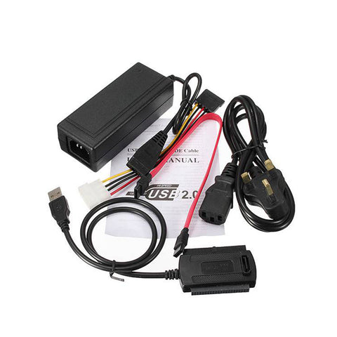 SATA PATA IDE to USB 2.0 Bridge Adapter Converter Cable Hard Drive Disk 2.5" 3.5" with power supply