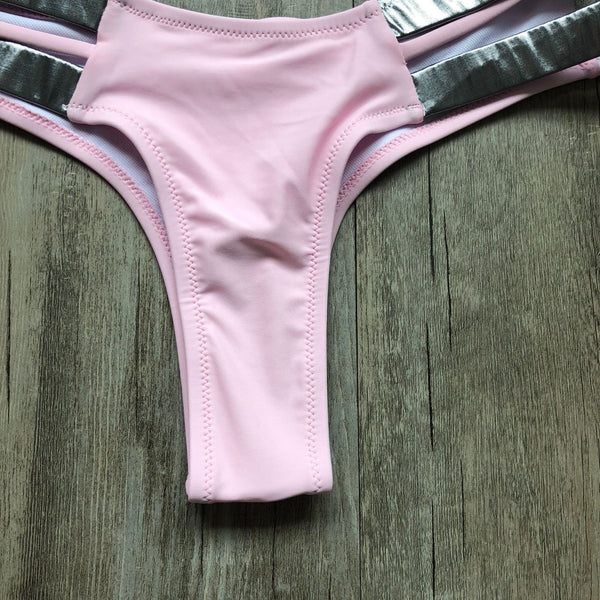 Stitching Bikini Swimsuits Brazilian Push Up Swimwear Vintage Retro Monokini