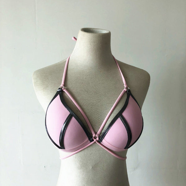 Stitching Bikini Swimsuits Brazilian Push Up Swimwear Vintage Retro Monokini