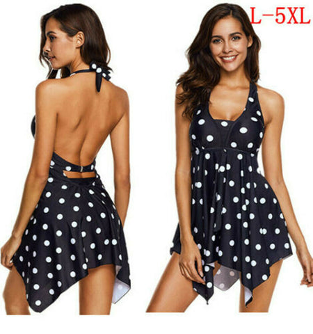 Women Tankini Swim Swimming Dress Swimsuit Beachwear Swimwear Bikini Plus Size