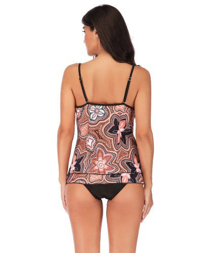 Attractive Plus Size Swimwear Women Swimsuit Tankini Vintage Retro Print Floral