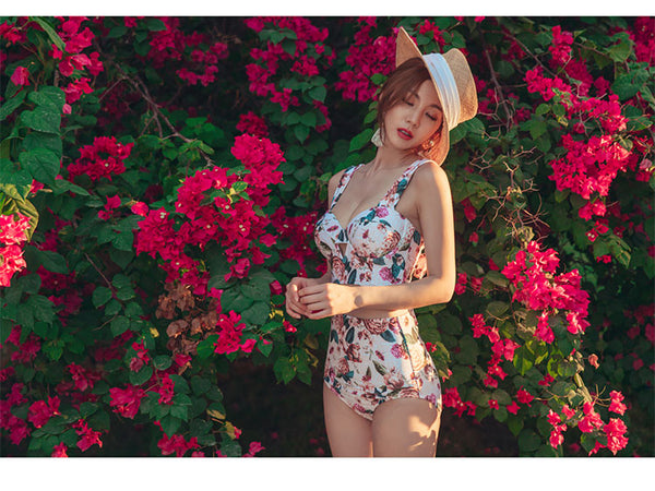 Retro Sexy Swimsuit Floral Beachwear Two Piece High Waist Pushup Bikini Swim Wear