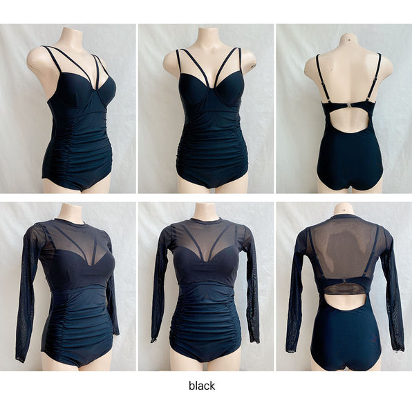 Retro Large Cup Size One Piece Swimsuit Women Summer Hot Spring top cover Swimwear
