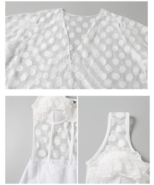 Two Piece Women Sexy See Through Waist Hot Spring Lace Swimsuit Sun wear swimwear