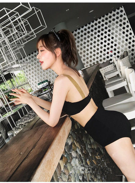 Sexy Retro High Waist Strap Swimming Bikini Bathing Suit Triangle