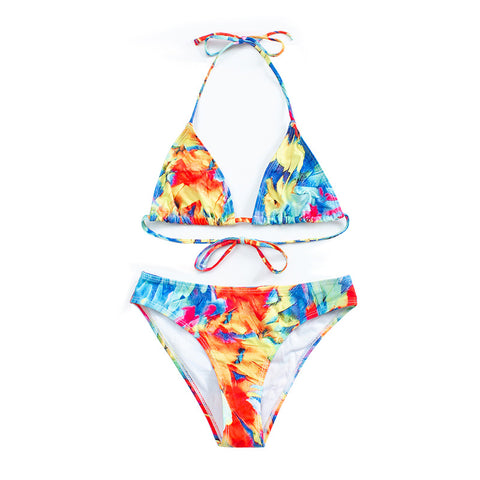 New Edition Version Ladies Sexy Color Colorful Printed Lace Triangle Bikini