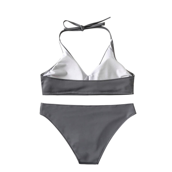 Amazing Sexy Beach Vacation Reflection Colorful Luminous Backless Halter Beautiful Two Piece Bikini Swimsuit