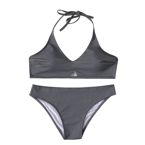 Amazing Sexy Beach Vacation Reflection Colorful Luminous Backless Halter Beautiful Two Piece Bikini Swimsuit
