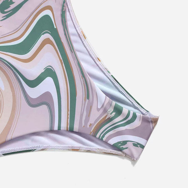 Simple Chic Sexy Women Swimsuit Fashion Spaghetti Strap One Piece Free Stylish Printed Matching Swimsuit