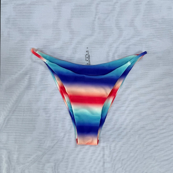Amazing Double Sided Strip Tie Die Multi Color Colorful Printed Triangle Women Swimwear Push Up Beachwear