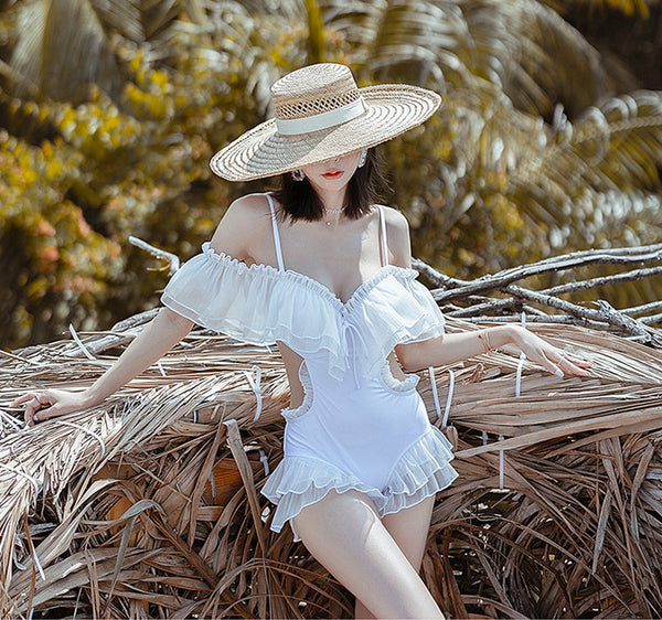Fairy Vacation Ruffle Lotus Leaf Siamese Shorts Bathing Suits Hot Springs Beachwear Swimsuit