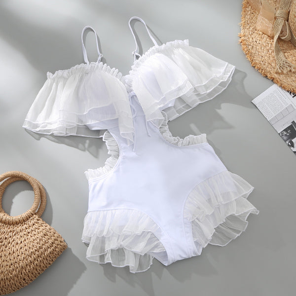 Fairy Vacation Ruffle Lotus Leaf Siamese Shorts Bathing Suits Hot Springs Beachwear Swimsuit