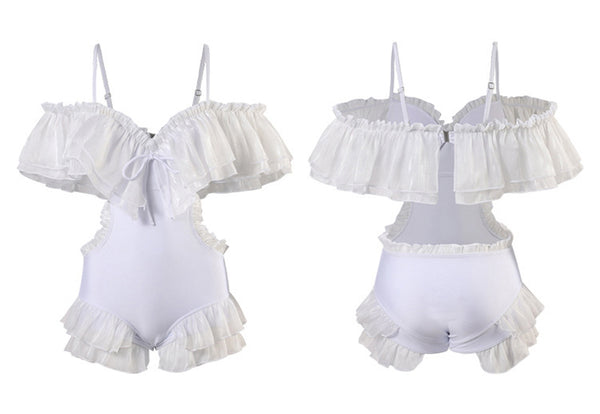 Fairy Vacation Ruffle Lotus Leaf Siamese Shorts Bathing Suits Hot Springs Beachwear Swimsuit