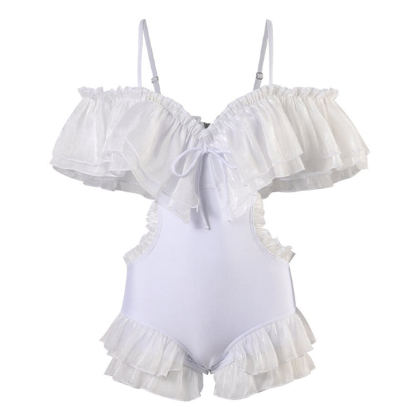 Fairy Vacation Ruffle Lotus Leaf Siamese Shorts Bathing Suits Hot Springs Beachwear Swimsuit