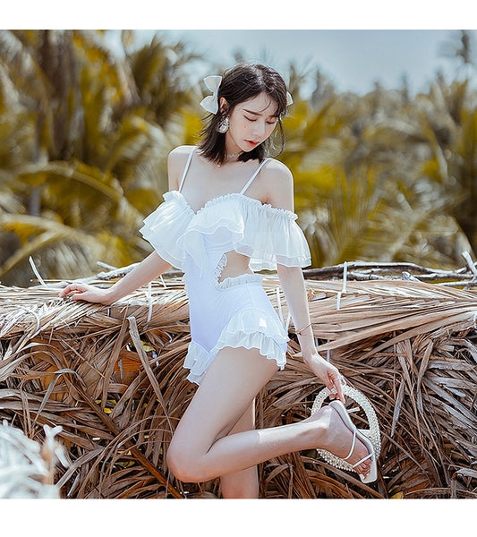 Fairy Vacation Ruffle Lotus Leaf Siamese Shorts Bathing Suits Hot Springs Beachwear Swimsuit