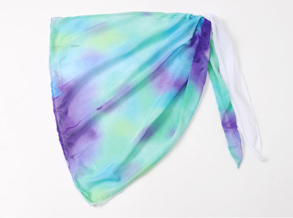 Hot Sales Sexy Women 3 in 1 piece Bathing Suit Color Side Bow Tie Dye Triangle Bikini Skirt Set