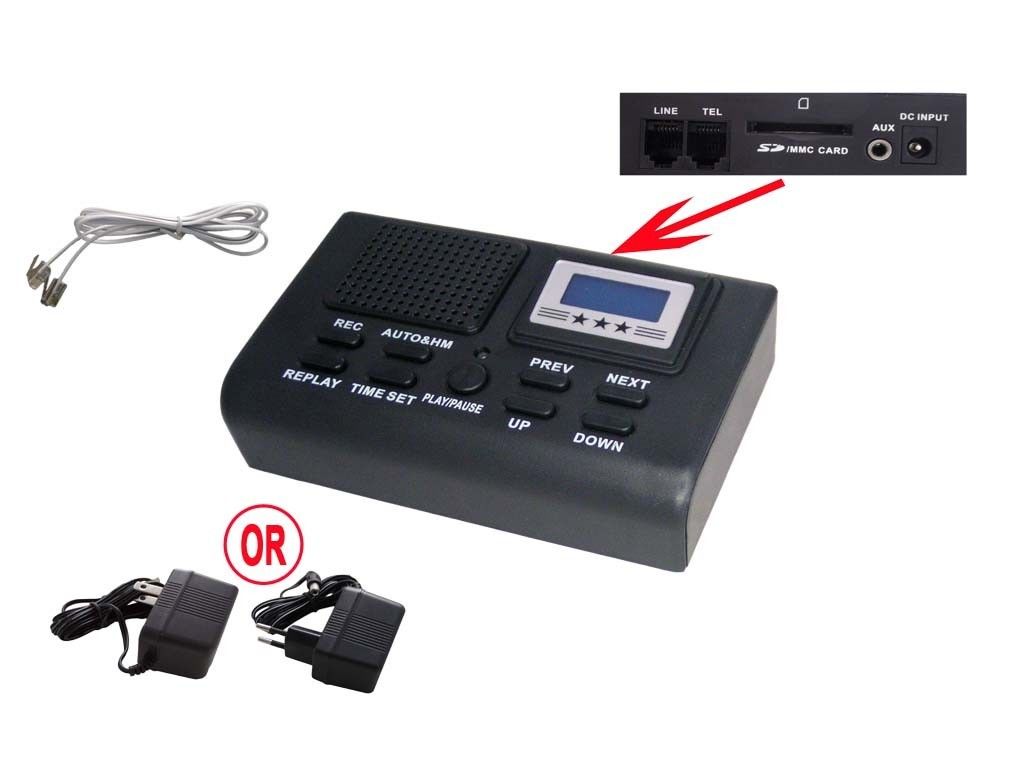 Standalone LCD Display SD Record Voice Telephone Dictaphone Phone Call Recorder