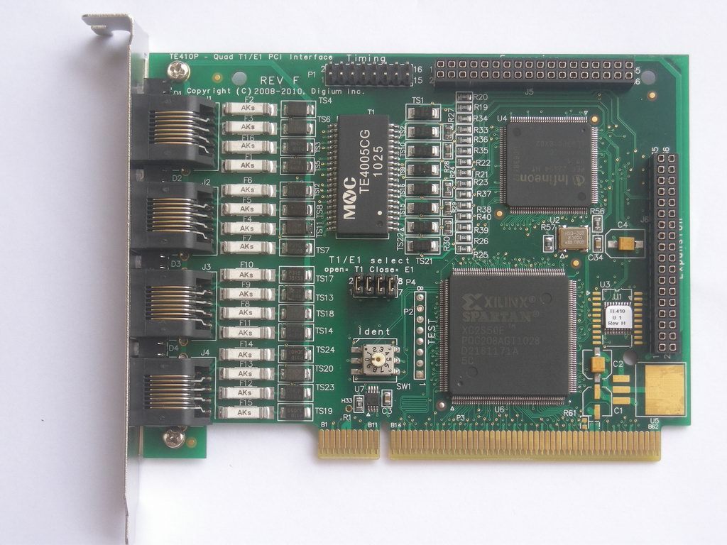 Asterisk VoIP PBX Telephone Phone TE405 4 ports E1 card T1 J1 ISDN PRI PCI card