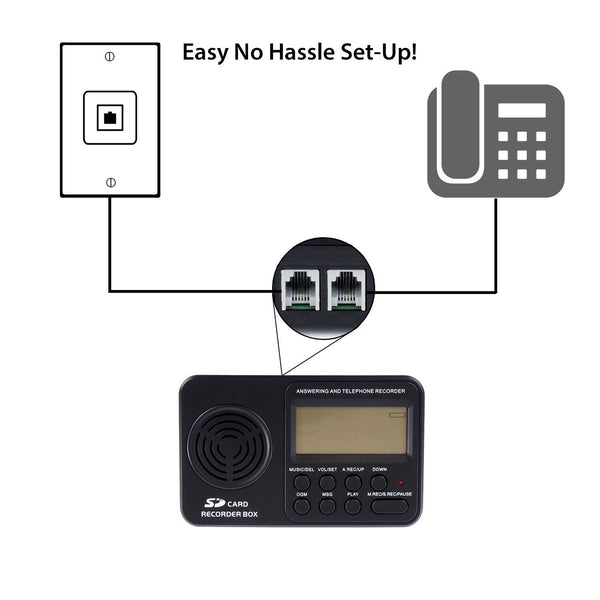 110V / 220V Landline Standalone Phone Call Recorder Automatic Telephone Recording Analog Lines