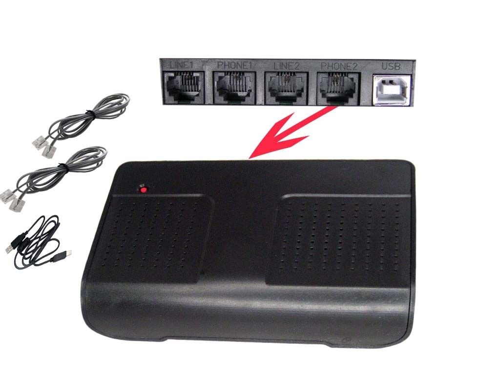 Computer 2 Channels Fixed Telephone Line Phone Call Log Recorder Logger Recorder