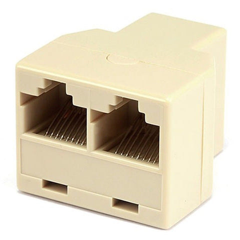 50X 2 Way 6P4C RJ11 Telephone Phone Line Modular Jack Splitter Female T Adapter