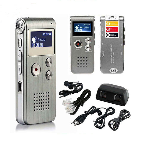 Digital Mini USB Rechargeable Voice Recorder Audio Recording Device 8GB