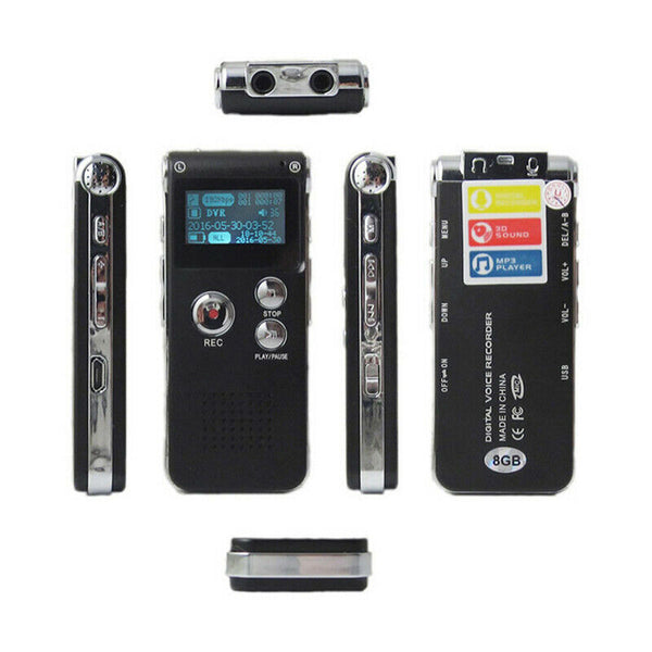 Digital Mini USB Rechargeable Voice Recorder Audio Recording Device 8GB