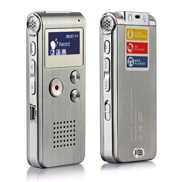 Digital Mini USB Rechargeable Voice Recorder Audio Recording Device 8GB