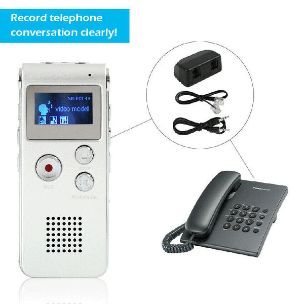 Voice Activated Recorder Digital Audio Sound Dictaphone Telephone Phone Player