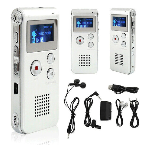 Voice Activated Recorder Digital Audio Sound Dictaphone Telephone Phone Player