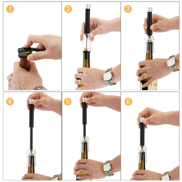 Air Pressure Pump Wine Alcoholic Drink Drinks Opener Set Bar Bottle Cork Remover