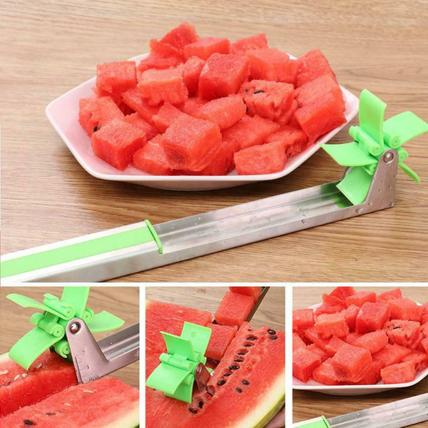 Summer Watermelon Windmill Stainless Steel Slicer Cutter Knife Corer Fruit Melon
