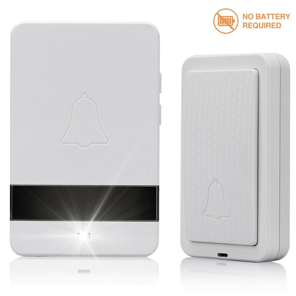 No Battery Need Waterproof Door Bell LED Wireless Doorbell Self-Powered Doorbell