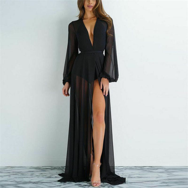 Women Bikini Cover Up Elegant Kimono Cardigan Beach Dress Tunic Kaftan Beachwear